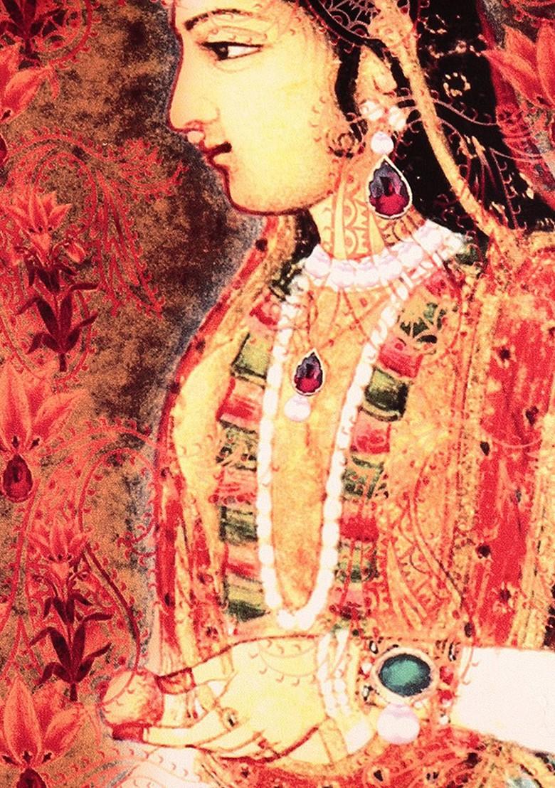 Red Set Of 2 Printed 16 X 16 Silk Square Cushion Covers