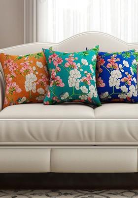 Multicoloured Set Of 3 16 X 16 Square Cushion Covers