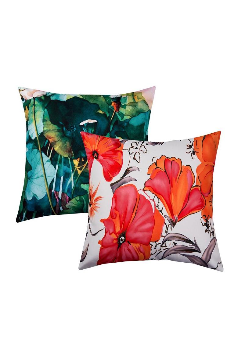 Multicoloured Set Of 8 Printed 16 X 16 Square Cushion Covers