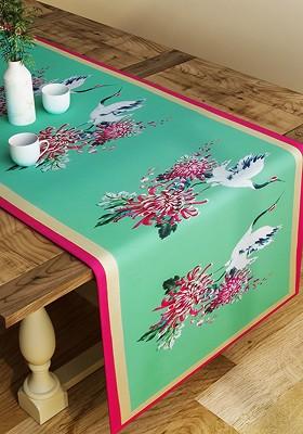 Green And Pink Printed Table Runner