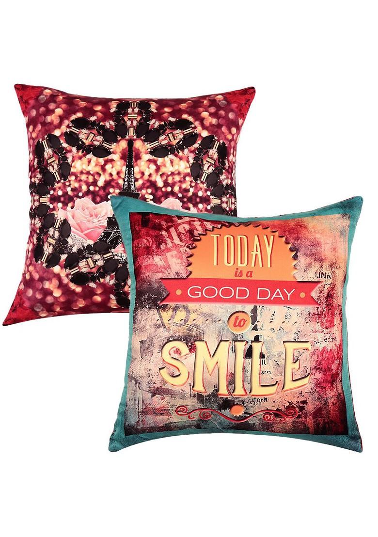 Multicoloured 16 X 16 Set Of 8 Square Cushion Covers