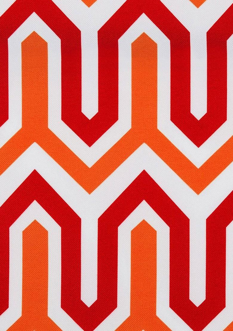 Orange And White 16 X 16 Set Of 3 Square Printed Cushion Covers