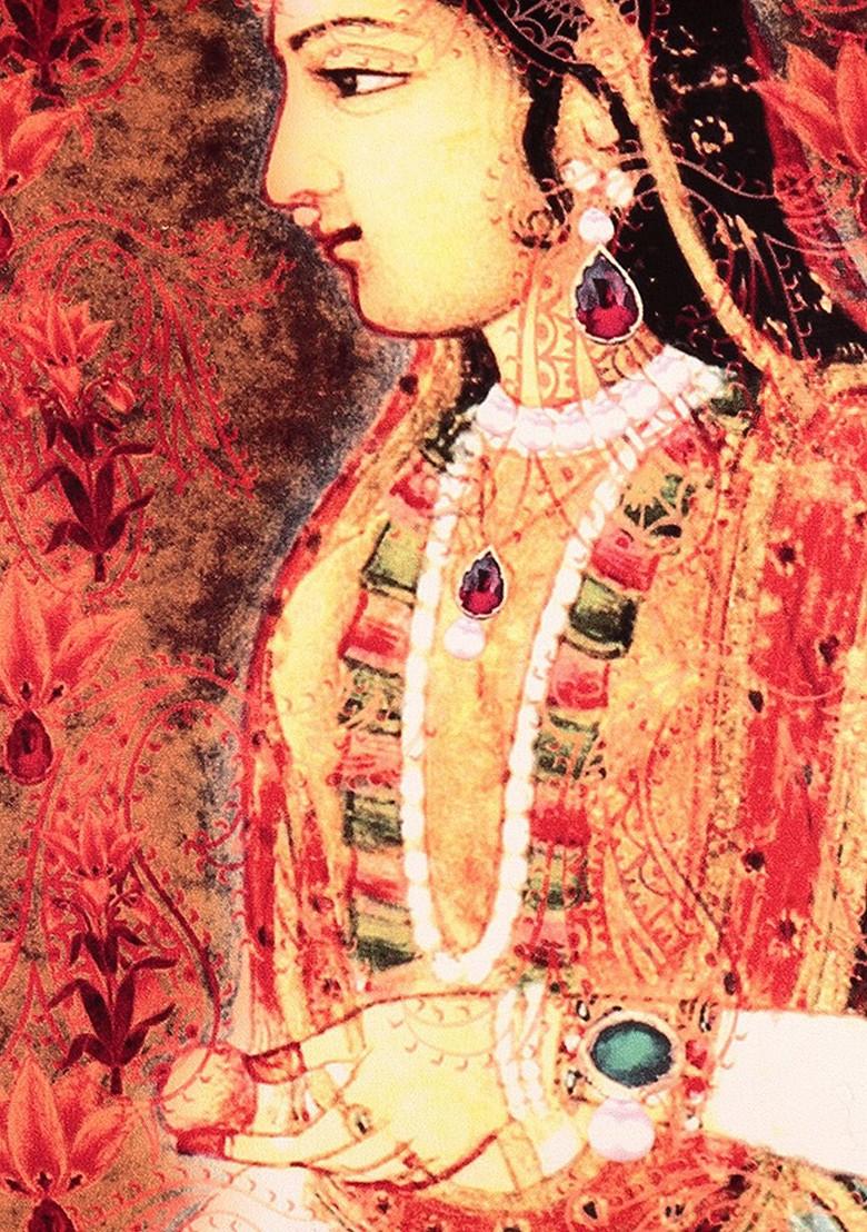 Red Set Of 5 Printed 16 X 16 Silk Square Cushion Covers