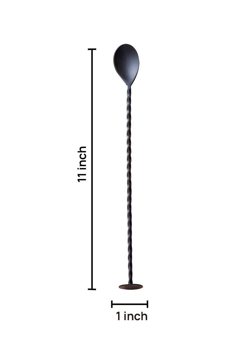 Black Stainless Steel Twisted Bar Spoon