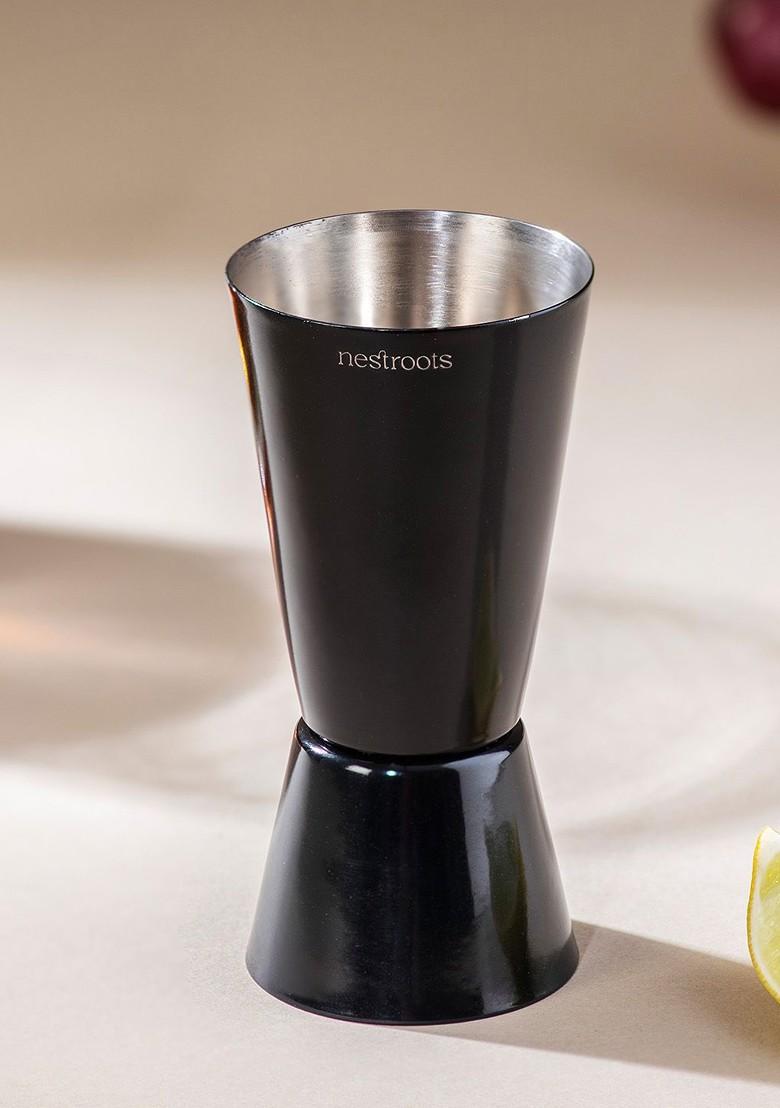 Black Printed Stainless Steel Mocktail Peg Measure