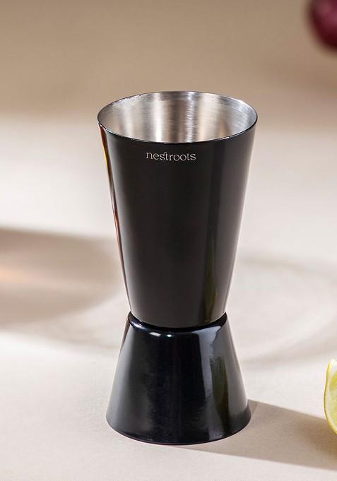 Black Printed Stainless Steel Mocktail Peg Measure