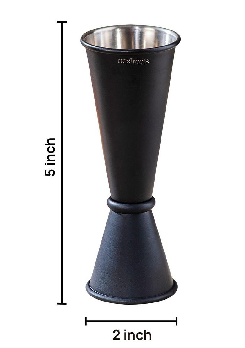 Black Stainless Steel Cocktail And Mocktail Peg Measure