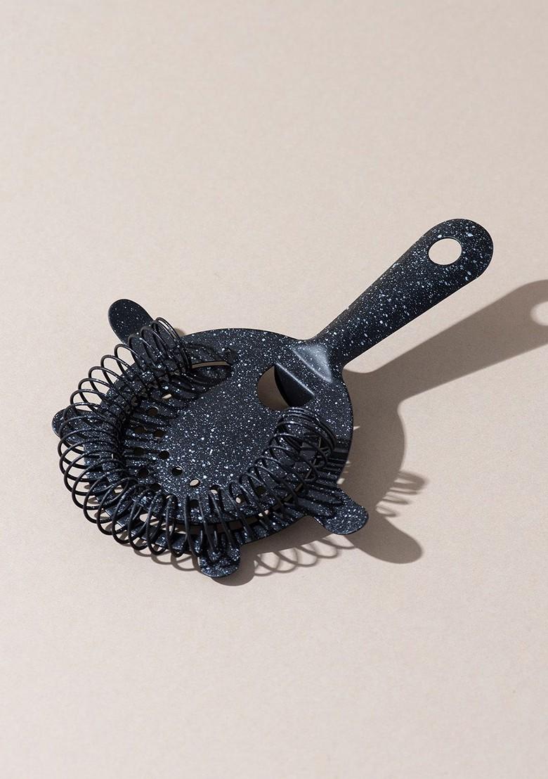 Black Textured Stainless Steel Strainer