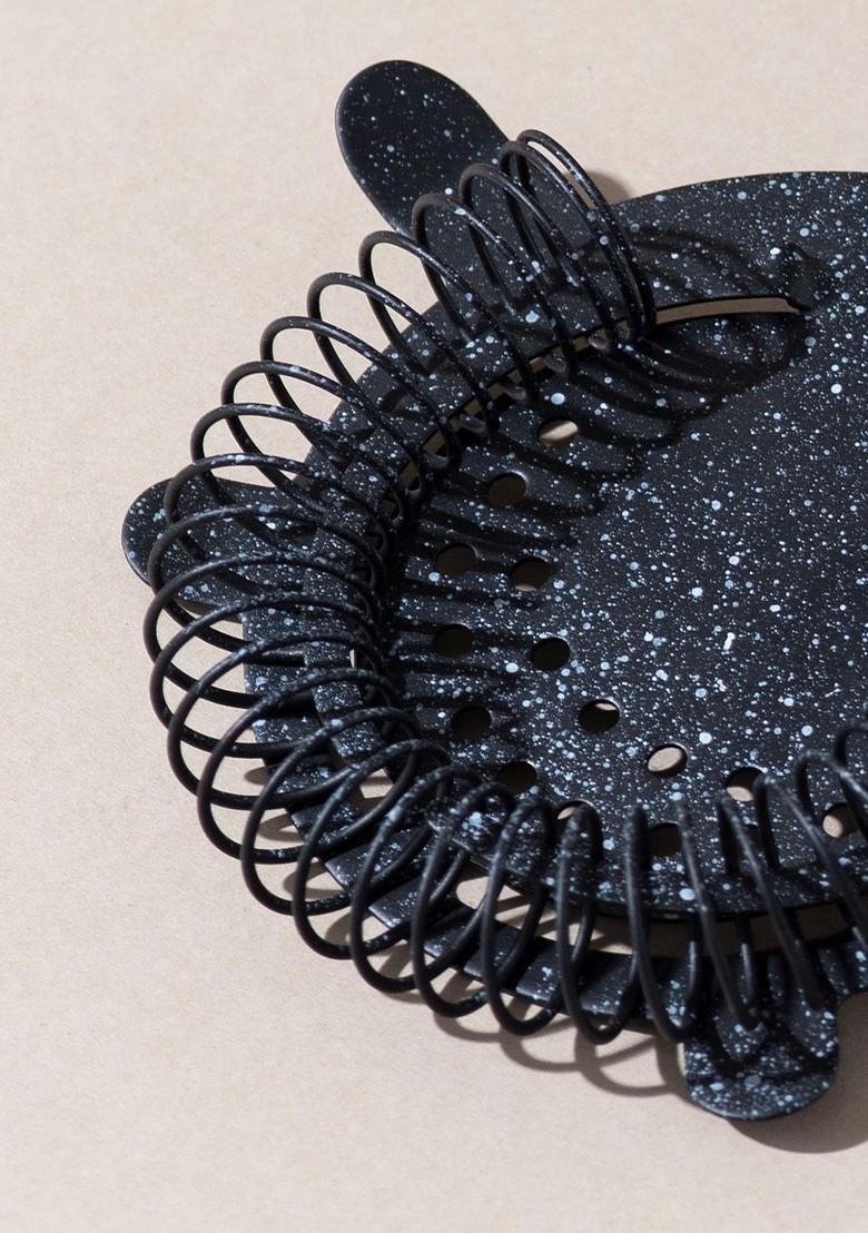 Black Textured Stainless Steel Strainer