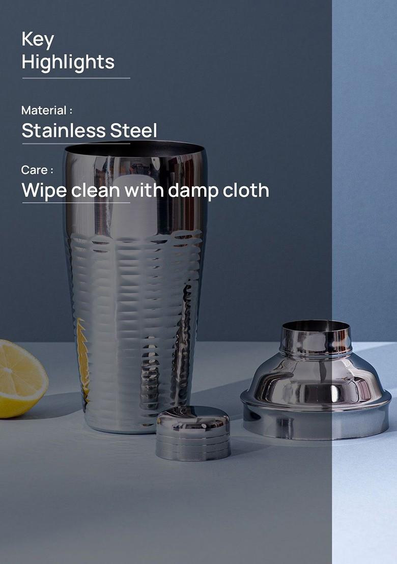 Silver Toned Stainless Steel Cocktail Shaker