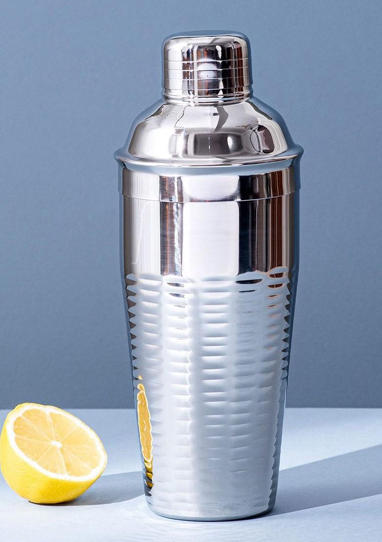 Silver Toned Stainless Steel Cocktail Shaker