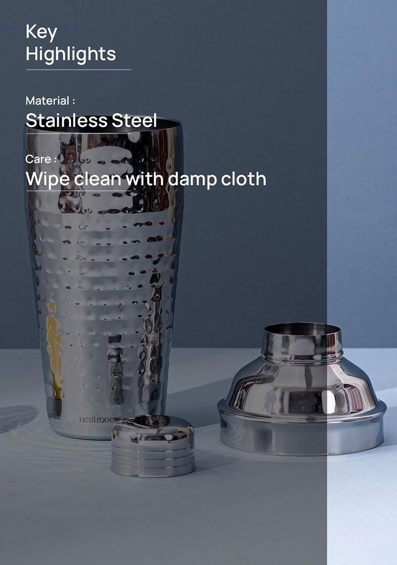 Silver Toned Stainless Steel Cocktail Shaker