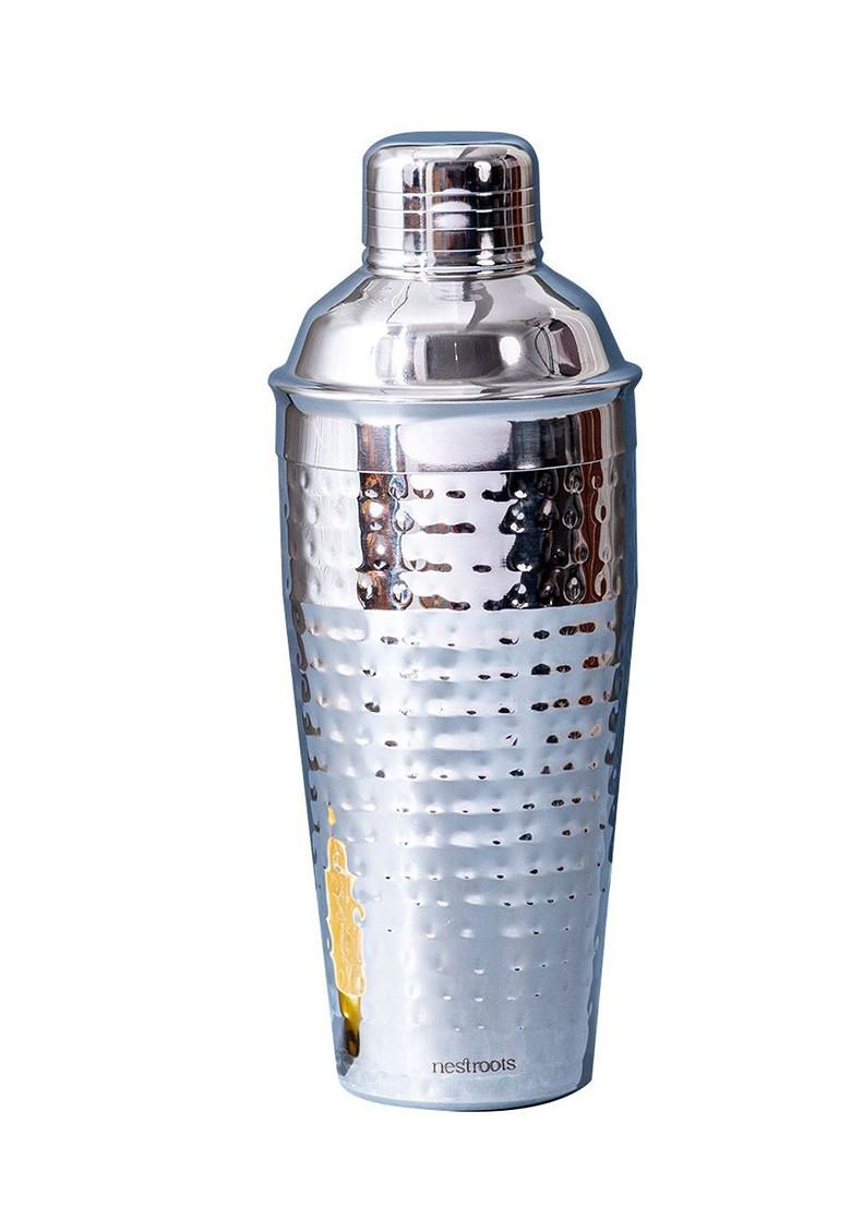 Silver Toned Stainless Steel Cocktail Shaker