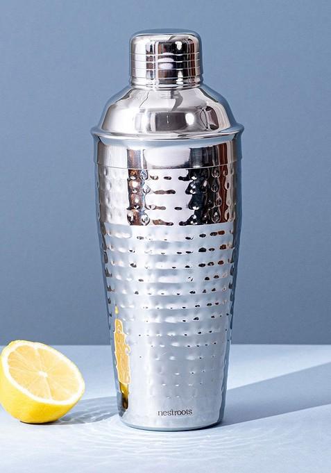 Silver Toned Stainless Steel Cocktail Shaker