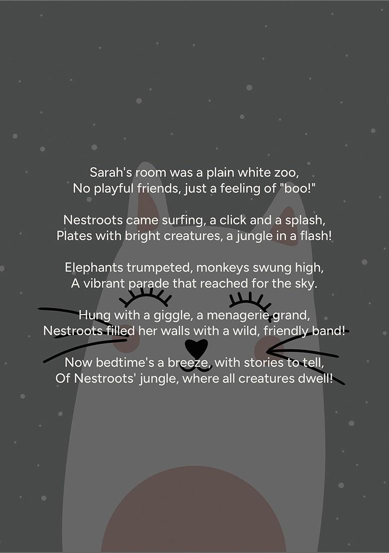 Wacky Wildlife Grey And Black Printed Ceramic Wall Plates