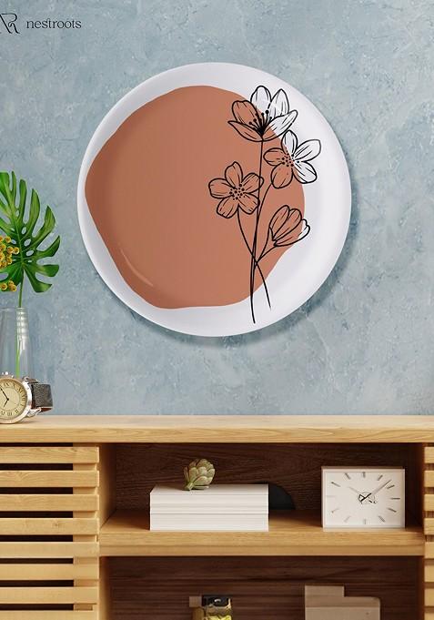 Secret Garden Peach Colored And White Printed Wall Plate