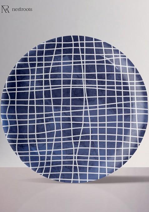 Whispering Waterfall Blue And White Printed Wall Plate