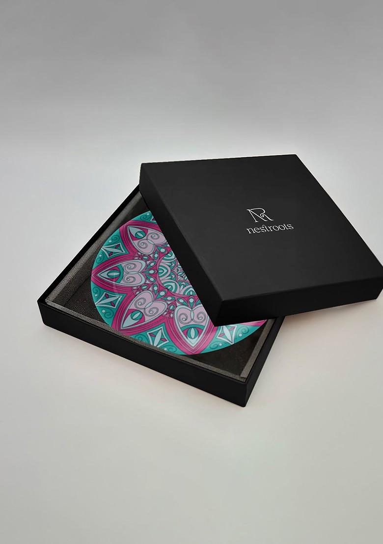 Mandala Green And Pink Printed Ceramic Mandala Wall Plate