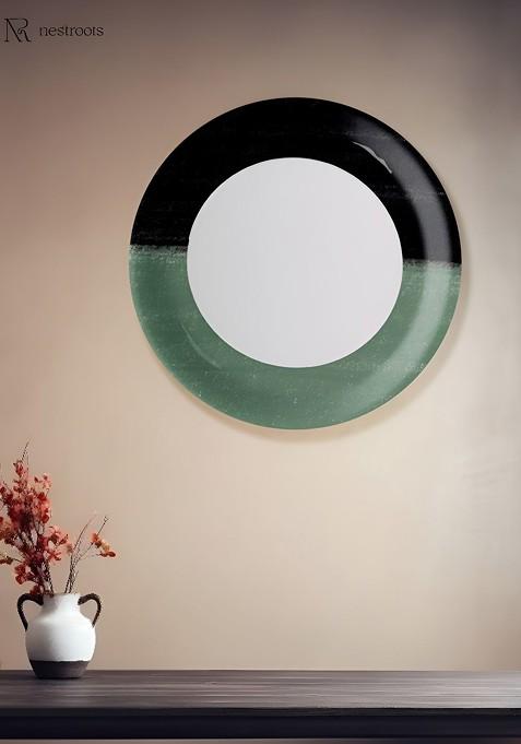 White And Black Ceramic Textured Terrain Wall Plate