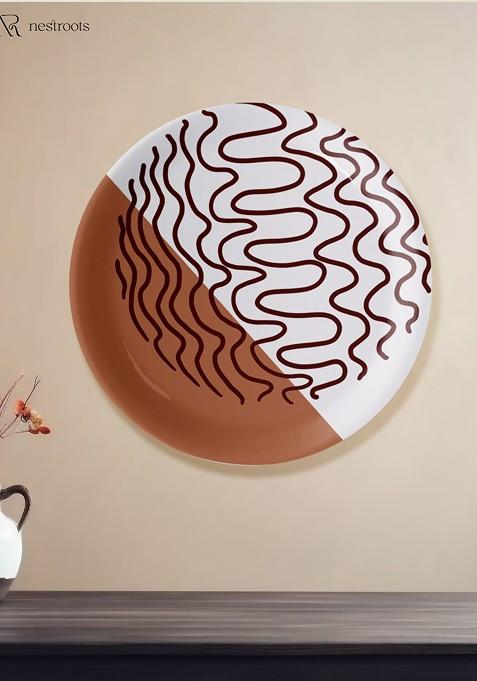 Wavy Dunes Peach And White Printed Wall Plates