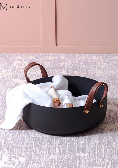 Black And Brown Metal Microwave Safe Fruit And Vegetable Basket