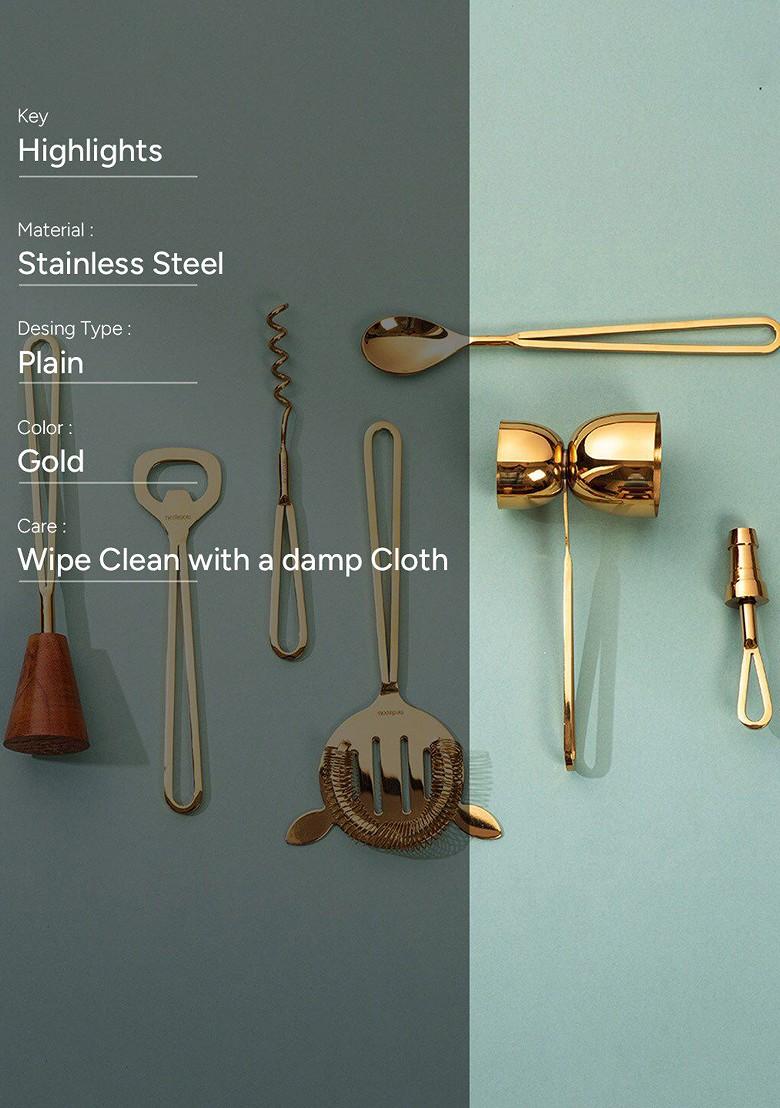Gold Toned 7 Pieces Barware Tool Sets