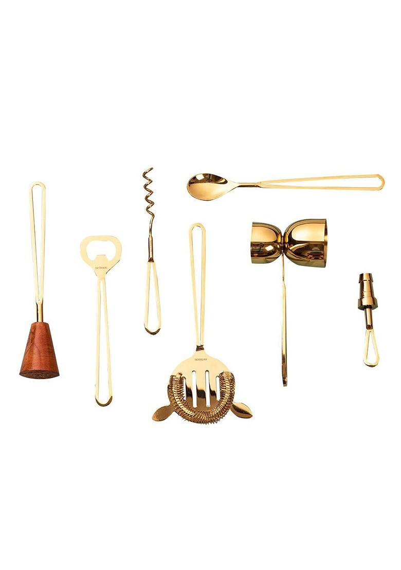 Gold Toned 7 Pieces Barware Tool Sets