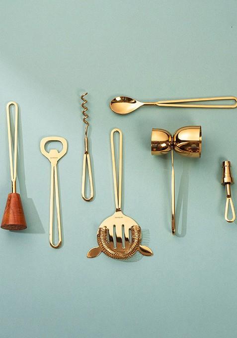Gold Toned 7 Pieces Barware Tool Sets