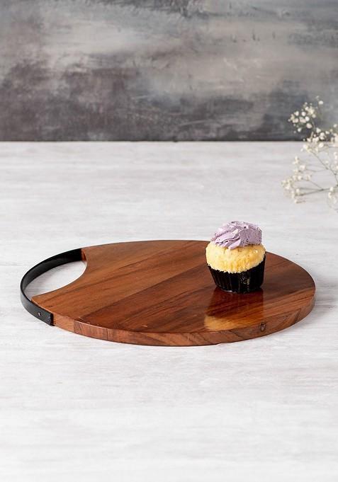 Brown Wooden Serving Platter Tray