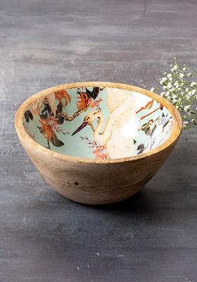 Brown Printed Serving Bowl