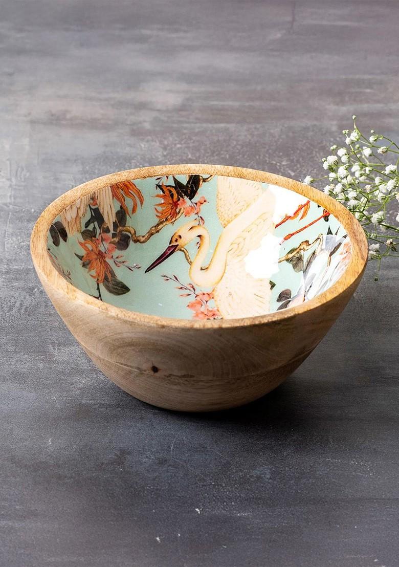 Brown Printed Serving Bowl