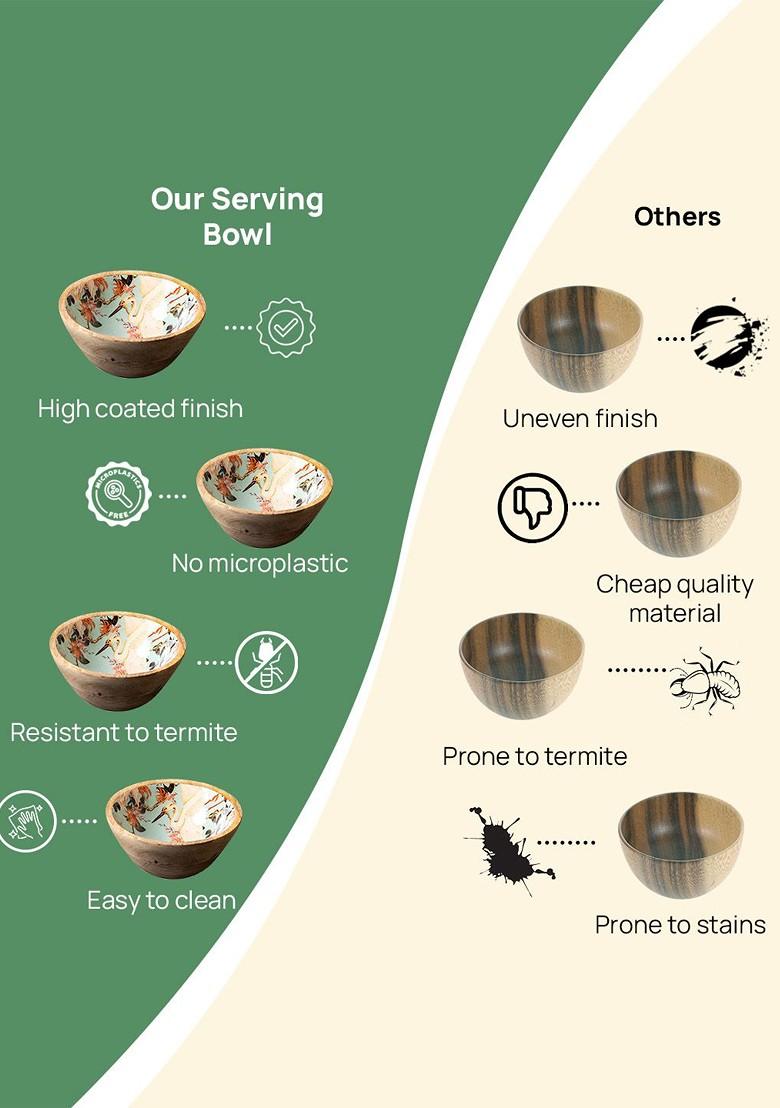 Brown Printed Serving Bowl