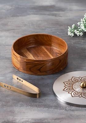 Brown Chapatti Box With Tong