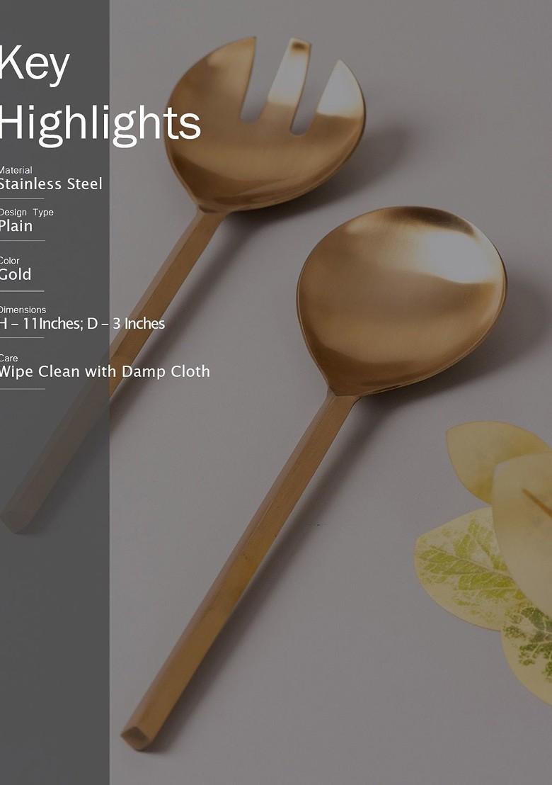 Durable Serving Spoon Salad Server Fork And Long Handle