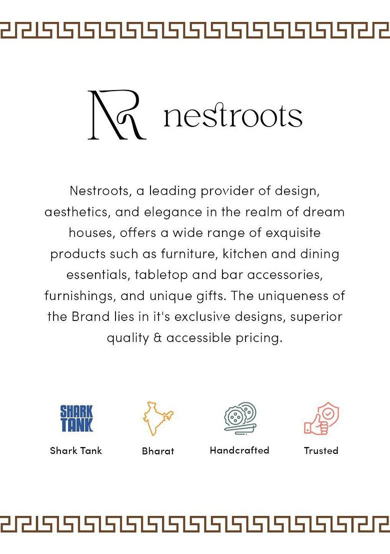 Set Of 2 Brown Wooden Chapati Box And Spice Box With 7 Spice Jar