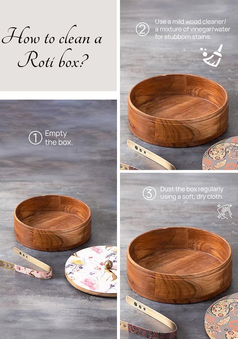 White And Pink 2 Pcs Floral Printed Casserole Box With Tong