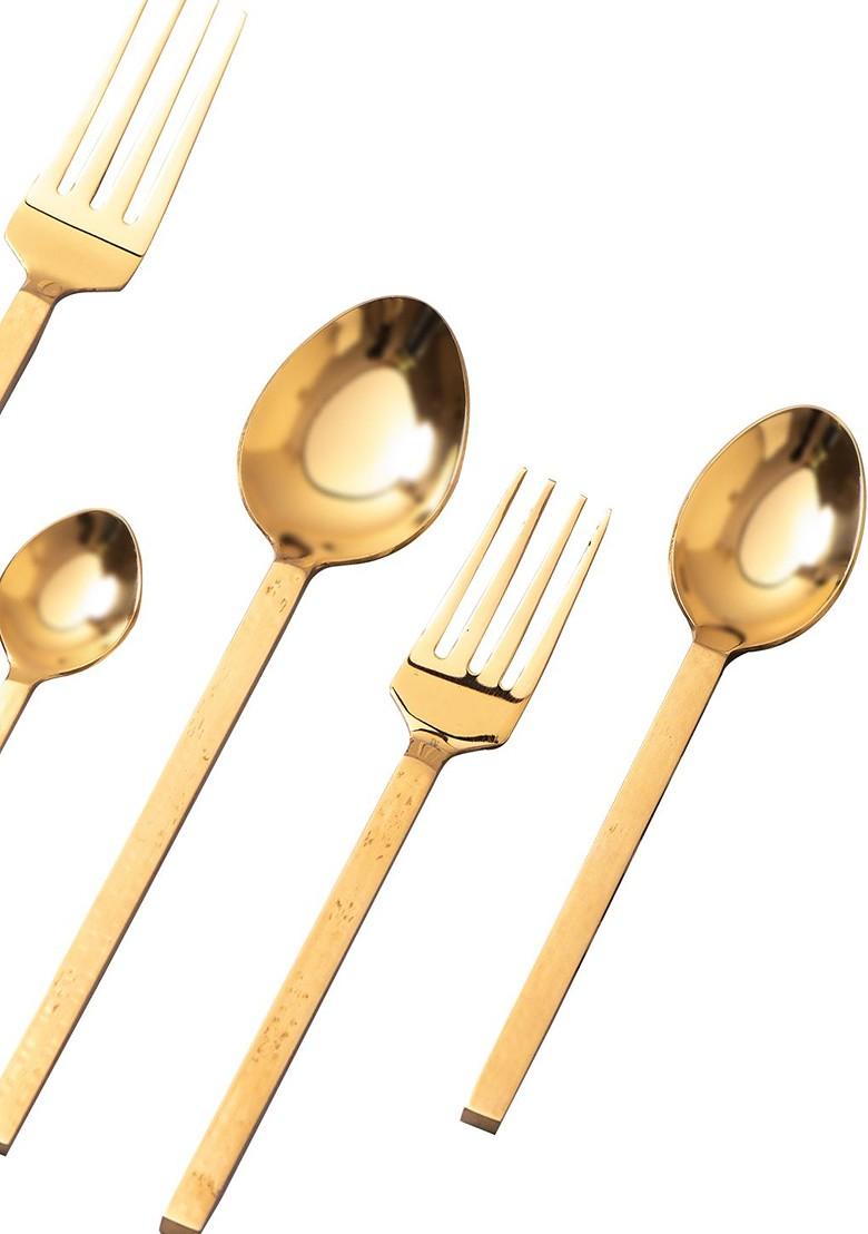 5 Pcs GoldToned Cutlery Set