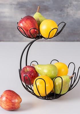 Black Metal Fruit Storage Basket