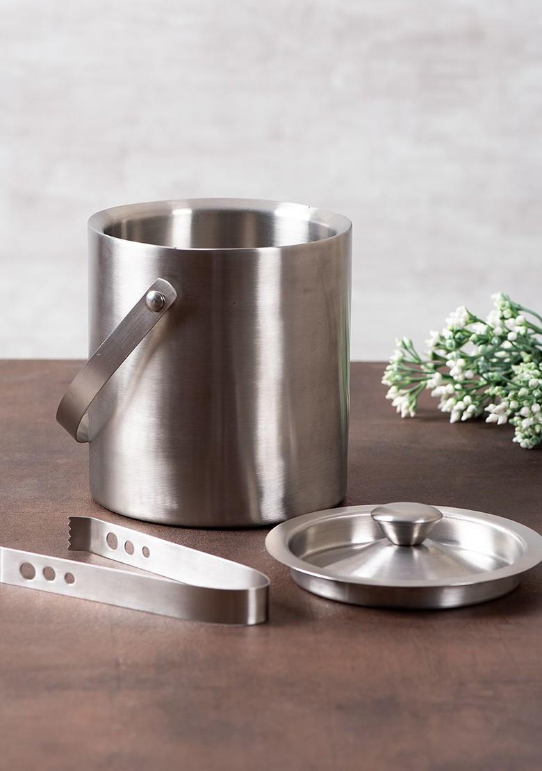 Stainless Steel Ice Bucket With Tong