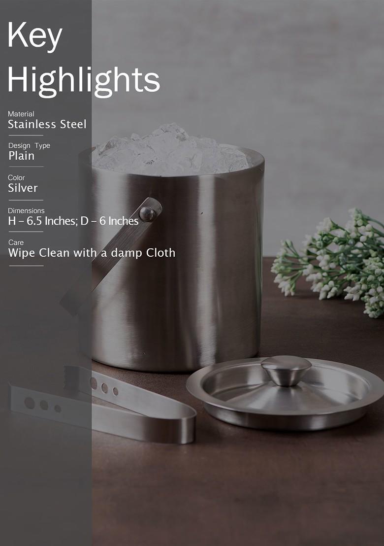 Stainless Steel Ice Bucket With Tong
