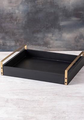 Black Solid Serving Tray