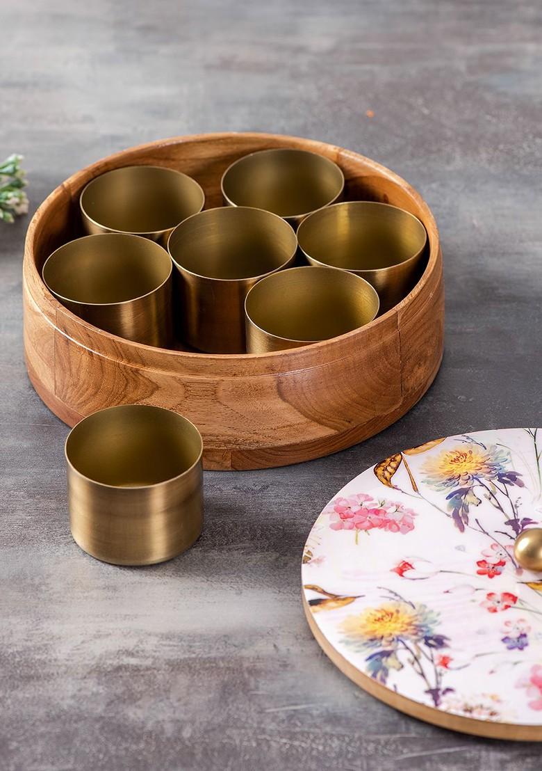 White And Brown Pcs Of 3 Wooden Storage Box And Stand