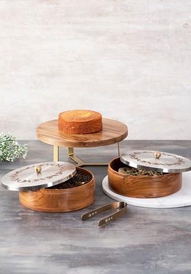 Nestroots SilverToned And Brown Solid Kitchen Storage