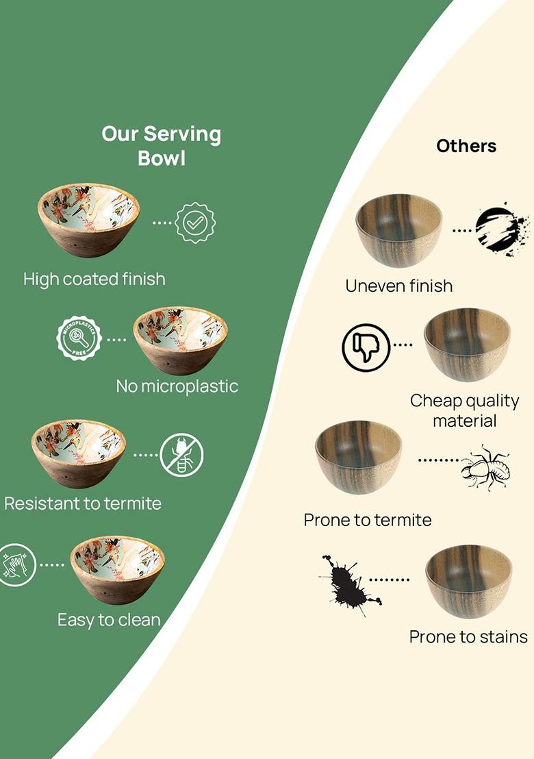 Brown Printed Serving Bowl