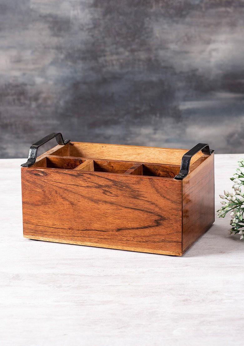 Brown Set Of 2 Spoon Stand And Serving Platter