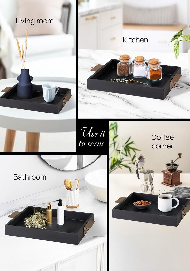 Black And GoldToned Serving Tray