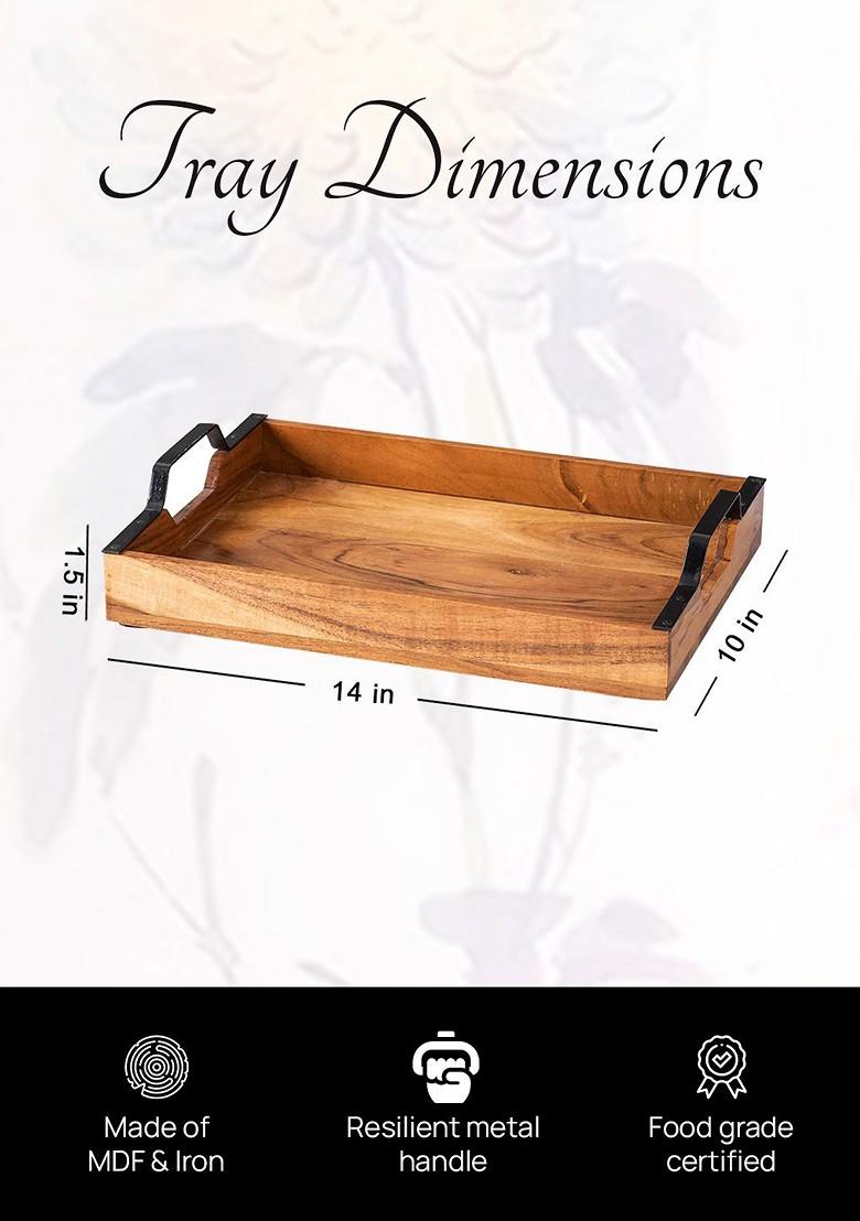 Brown And Black Wooden Serving Tray