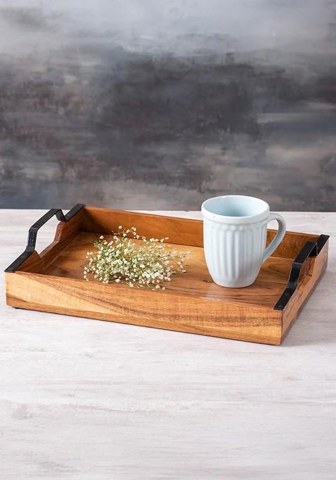 Brown And Black Wooden Serving Tray