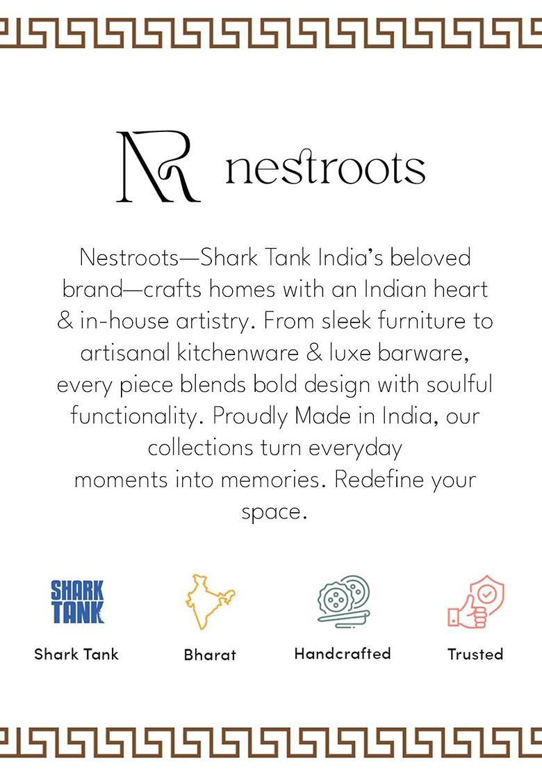 Brown And SilverToned Solid Chapatti Box With Tong