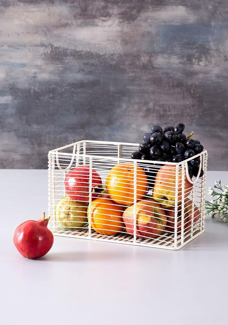 White Solid Fruit Basket